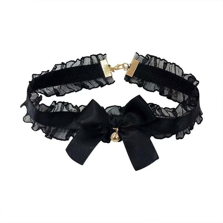 Pure Desire Style Lace Bow Little Bell Collar