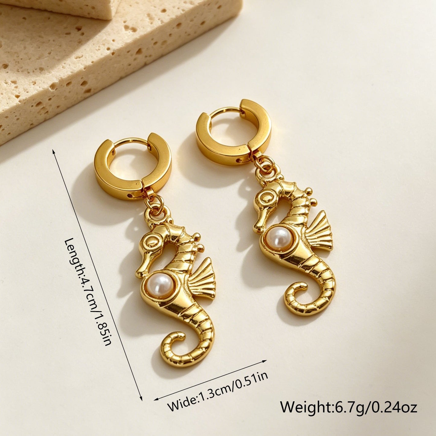 Women's Retro High-grade Stainless Steel Ocean Style Light Luxury Earrings
