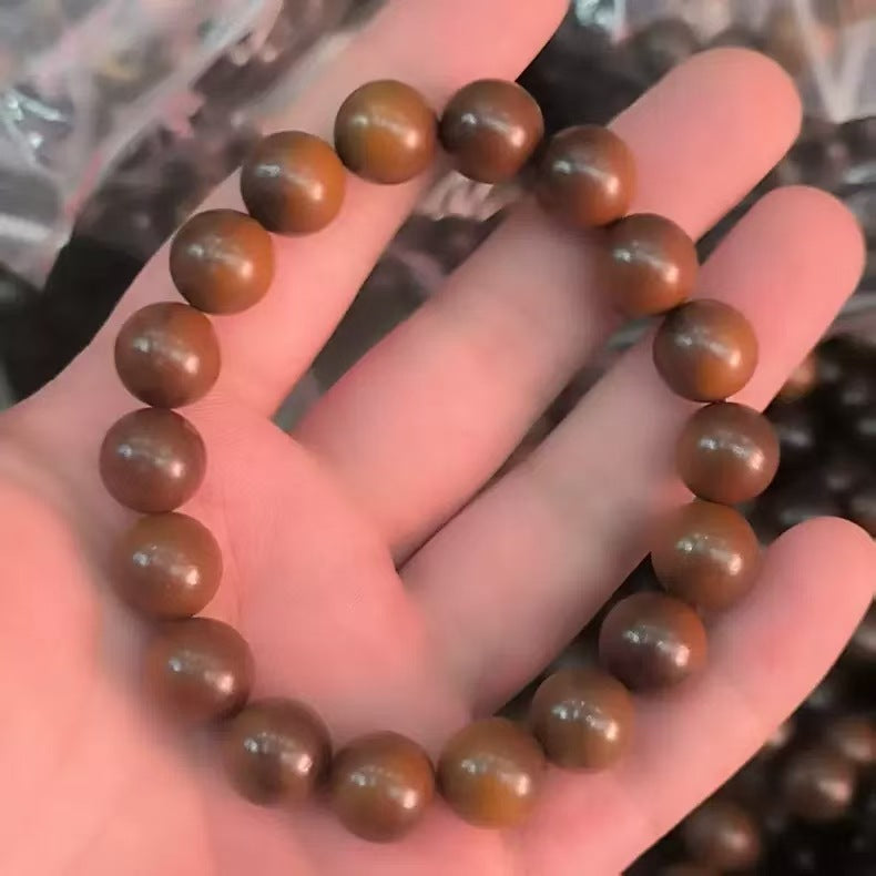 Men's Large Excellent Natural Lightning Strike Jujube Full Bracelet