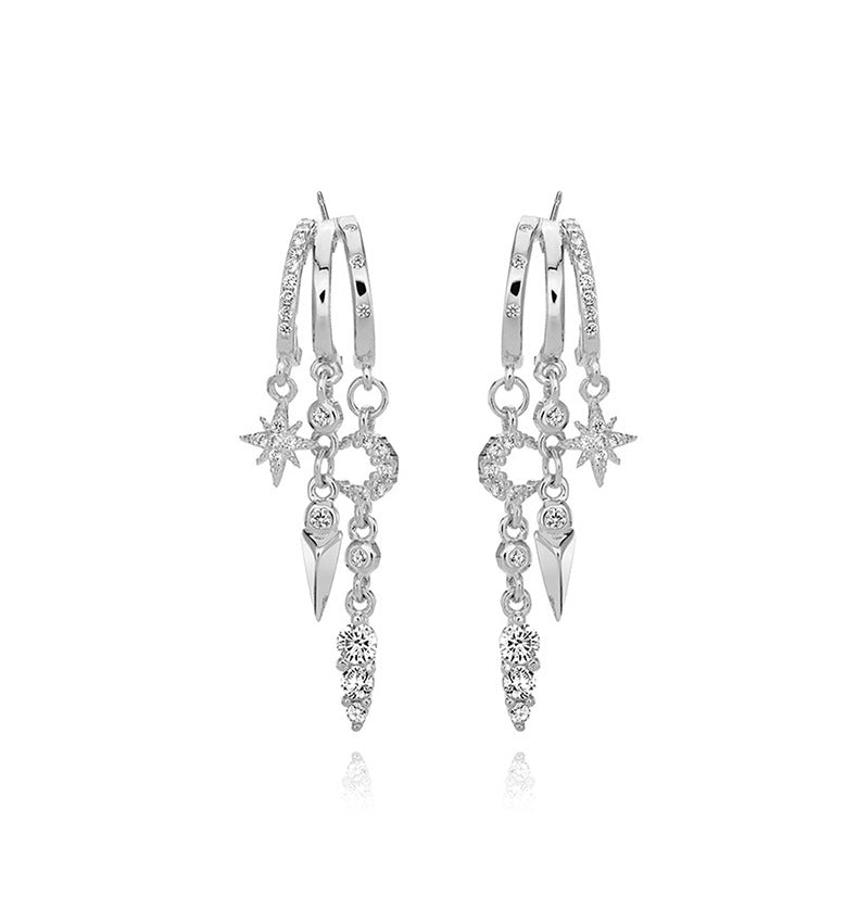 Live Sier Personalized Diamond Overlay Rivet Earrings