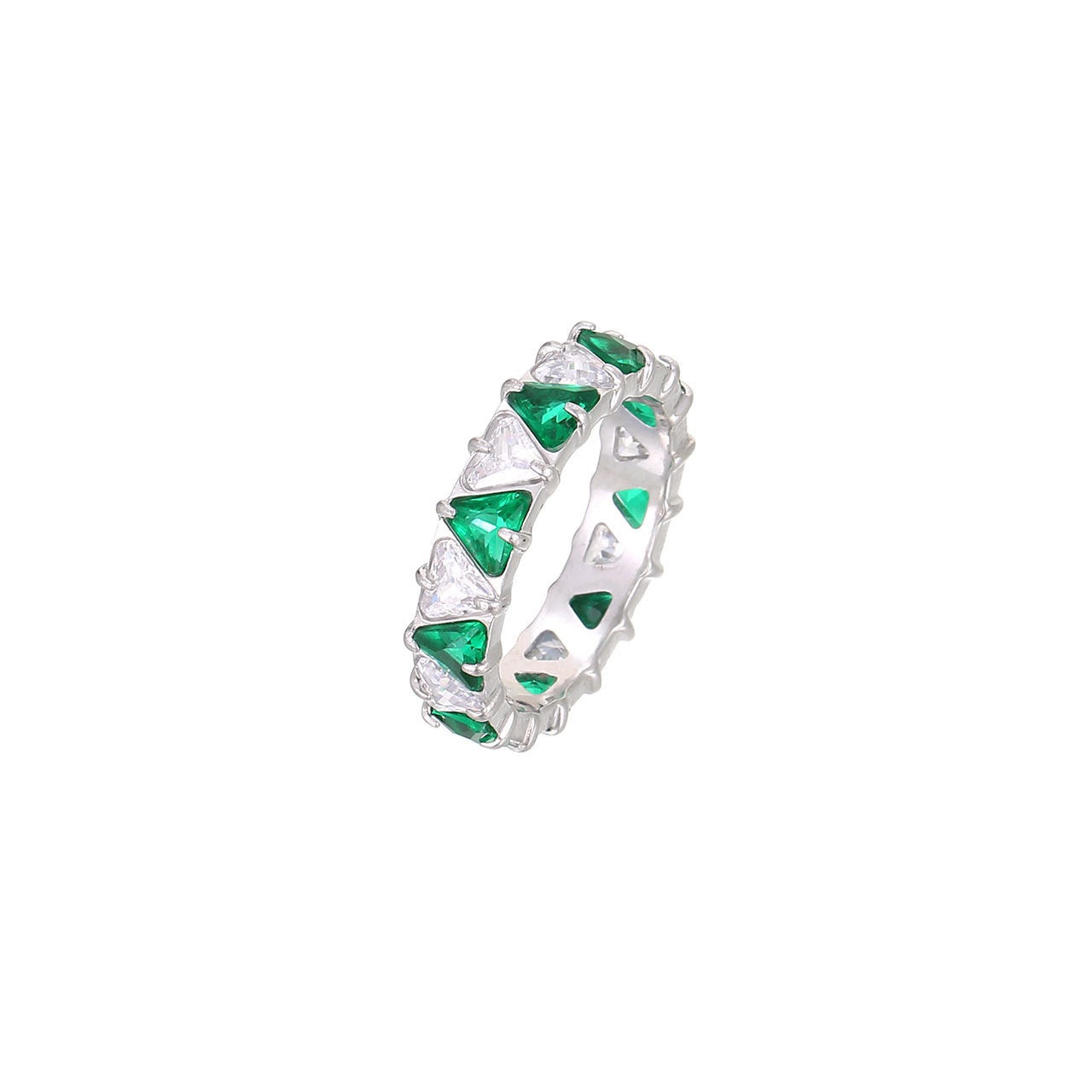 Gang Drill Color Zircon Female Diamond Heart-shaped Rings