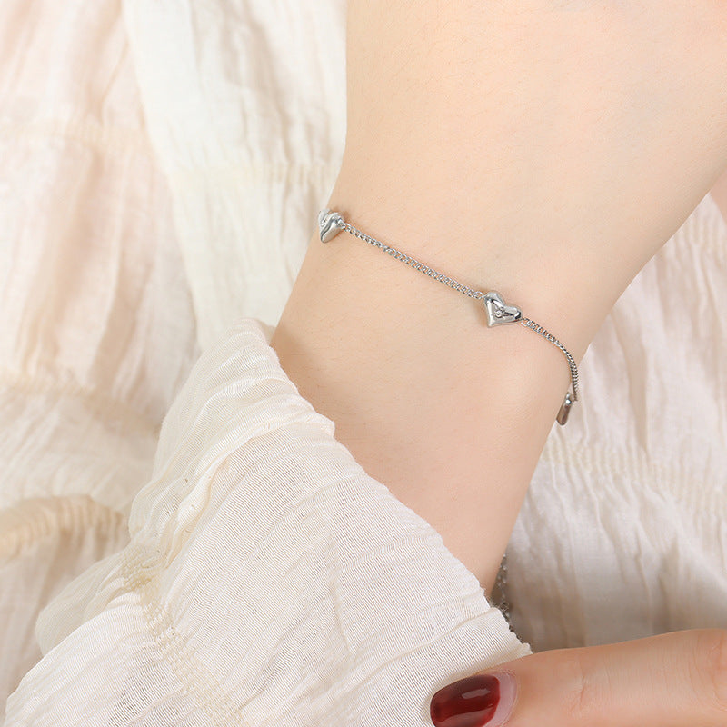 Style Inlaid Zircon Peach Heart Fashion Necklaces