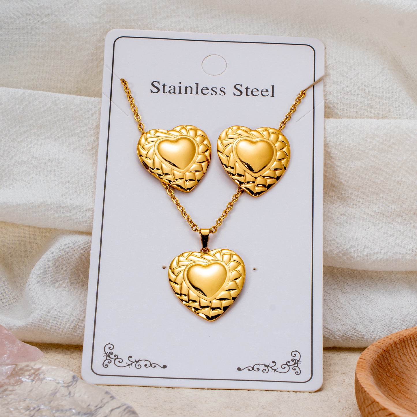 Fashion Personality Stainless Steel Light Luxury Jewelry Set