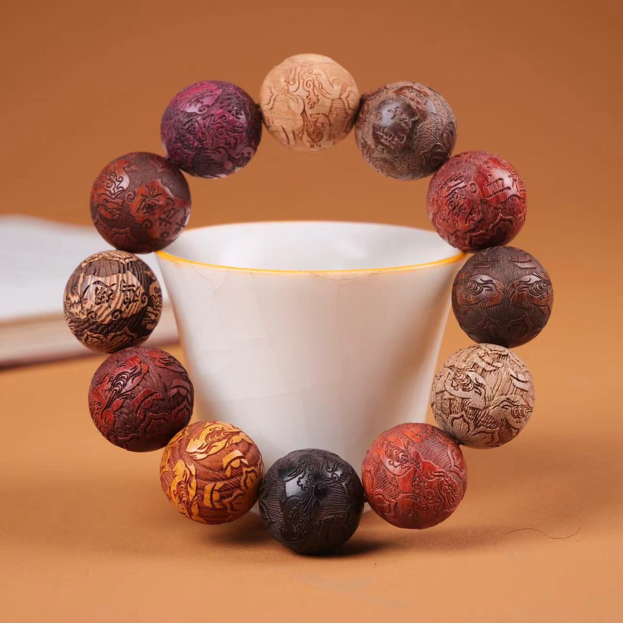Women's Beads Rosewood Door Frame Yellow Pear Crafts Bracelet