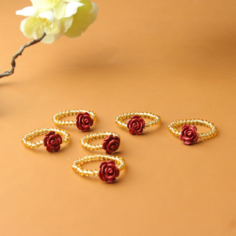 Women's Single Circle Multi Life Red Five Gods Of Bracelet