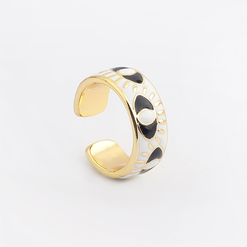 Female Devil's Eye Gold Plated Drop Rings