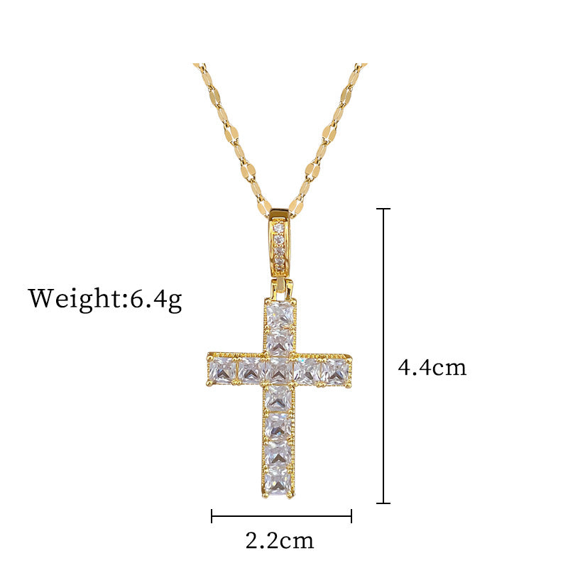 Steel Lucky Female Copper Micro Inlay Real Gold Plating Necklaces