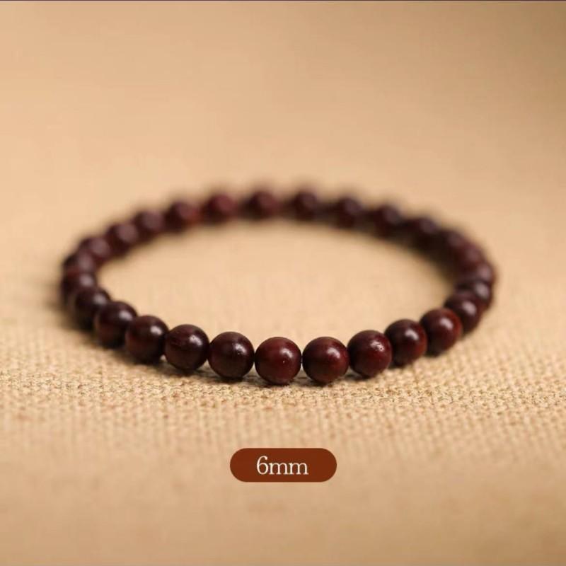 Women's & Men's Pterocarpus Jade Plate Crafts Single Ebony Buddha Beads Gold Sandalwood Bracelet