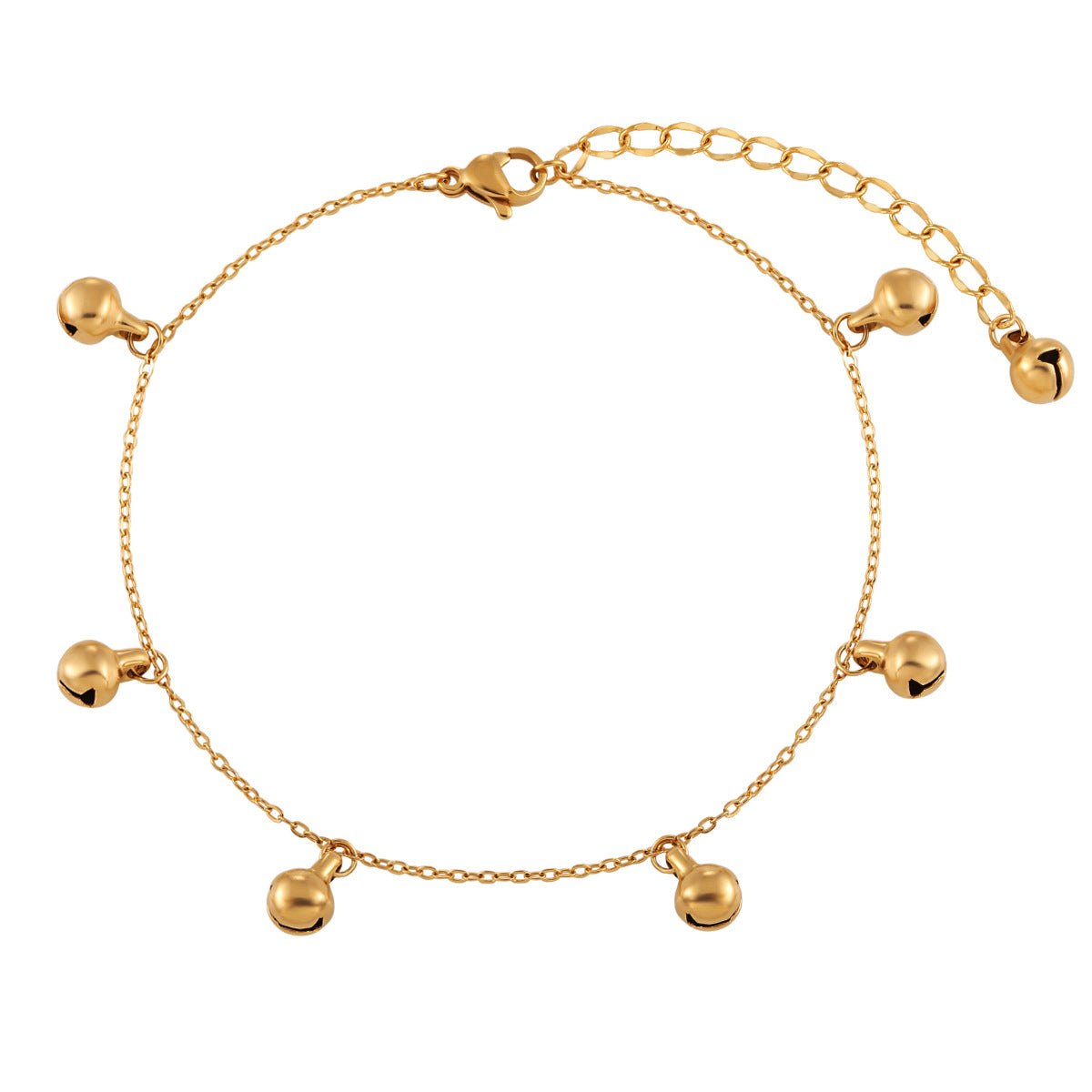Women's Minority Simple Handmade Bell Unique Gold-plated Titanium Anklets