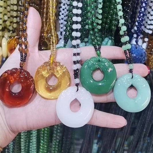 Chain Imitation White Jade Tiger Year Event Drainage Necklace