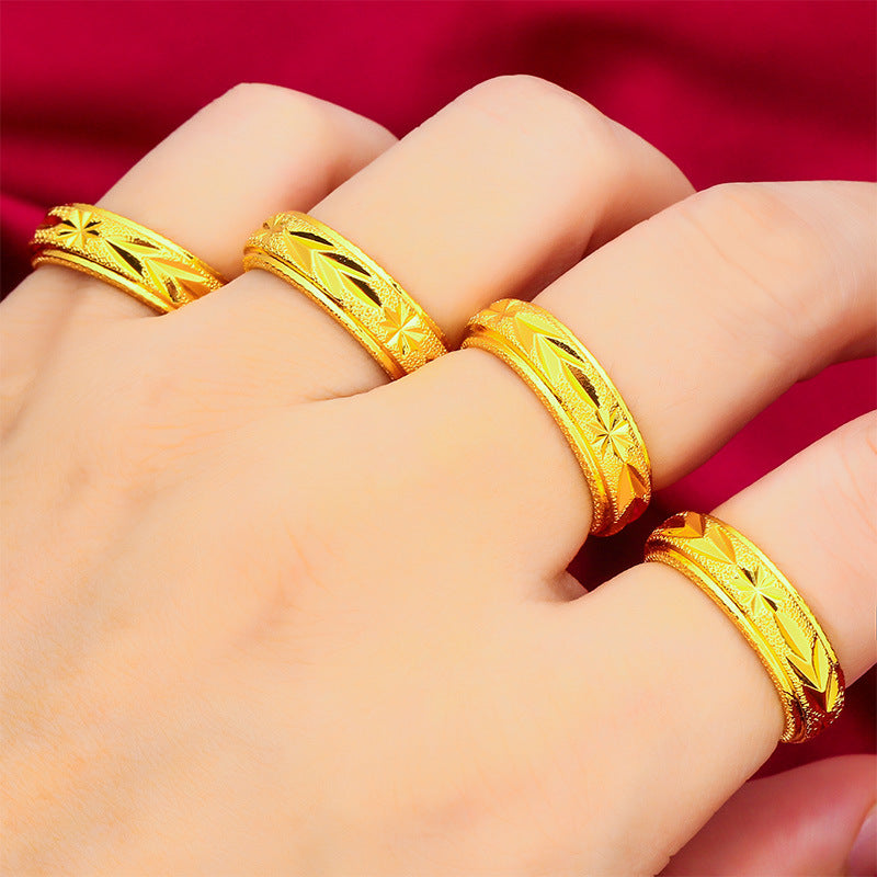 Glamorous Women's Vietnam Placer Gold Closed Ring