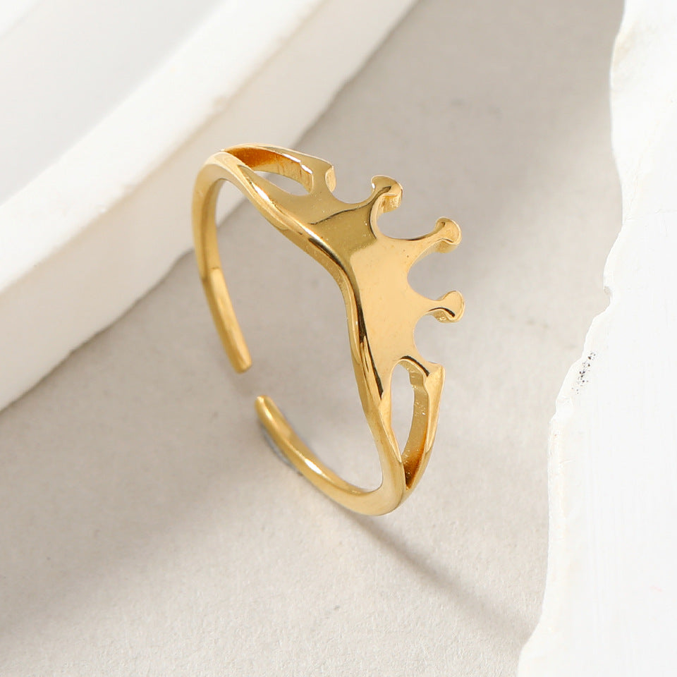 Fashion Cut Crown Shaped Opening Adjustable Rings