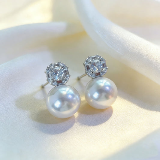 Women's Needle White Copper Light Luxury Temperament High-grade Simple Pearl Stud Earrings