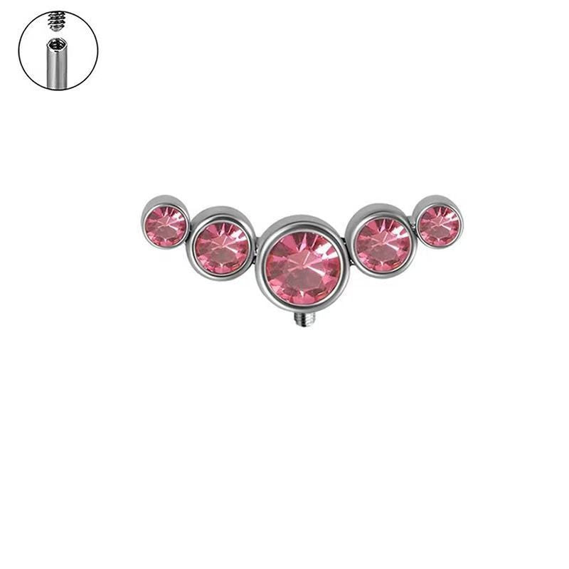 Titanium Alloy Zircon Ear Bone Internal Thread Implant Grade Piercing Stud Earrings