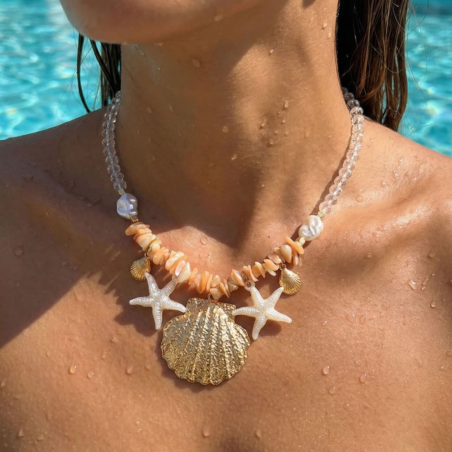 Style Gravel Starfish Shell Female Summer Seaside Fashion Necklaces