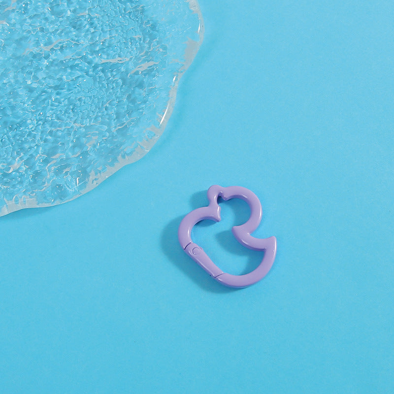 Color Paint Duck Key Spring Fastener Rings