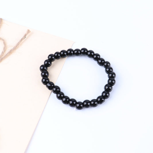 Obsidian Popular Ornament Beads Pure Black Bracelets