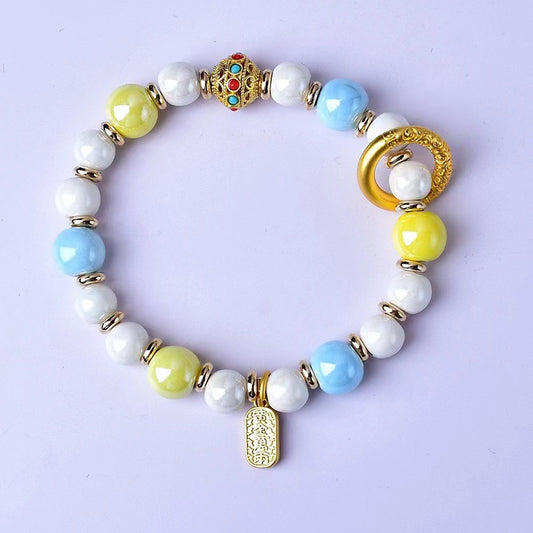 Glaze Swallowing Gold Beast Foil Buddha Bracelets