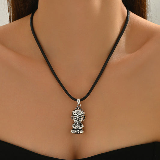 Sier Love Black Myth Monkey Small Necklaces