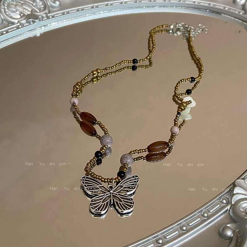 Women's Retro Pearl Affordable Luxury Fashion Temperament Wild Good-looking Clavicle Necklace