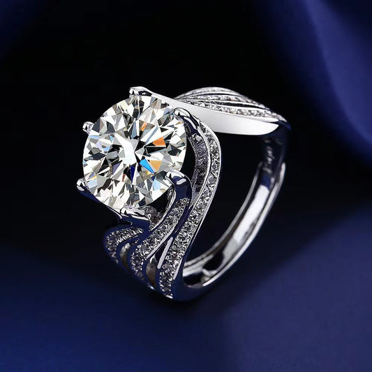 Broadcast Fashion Luxury Female Eight Hearts Arrows Ring