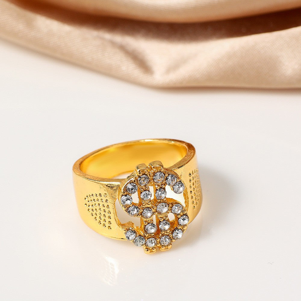 Durable Men's Dollar Sign Hip Hop Ring
