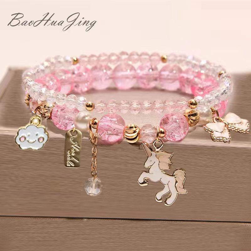 Women's Pearl Korean Super Cute Cartoon Beaded Bracelets