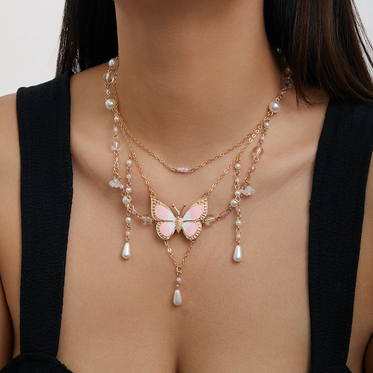 Beaded Niche Design Sweet Cool Butterfly Necklace