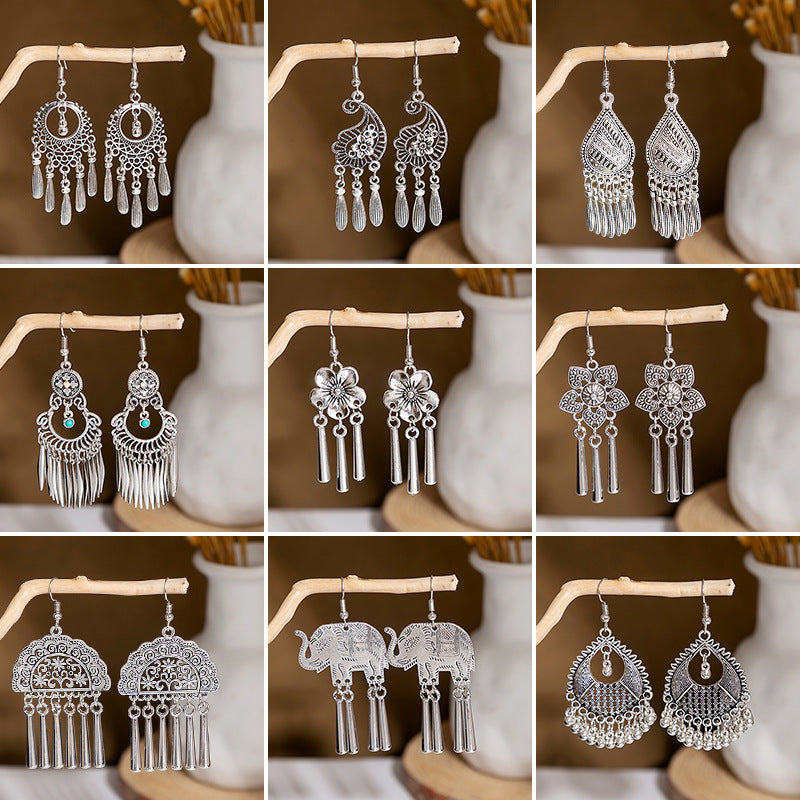 Ethnic Style Artistic Elegant Metal Tassel Earrings