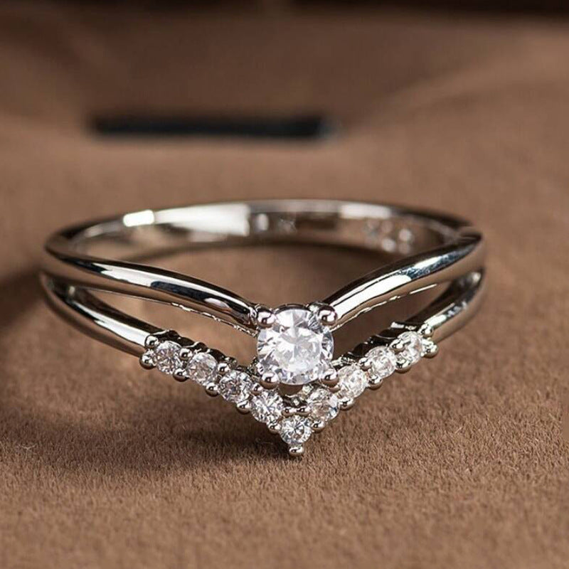 Women's Sweet Creative Engagement Simple Zircon Diamond Rings