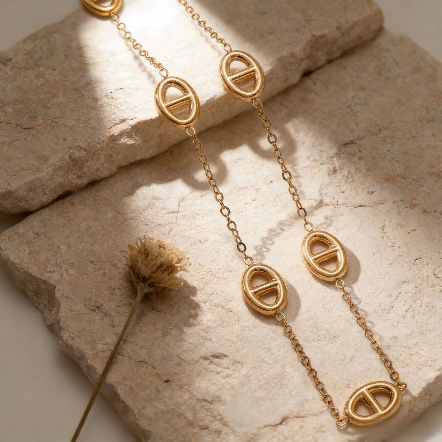 Elegant Pig Nose Sweater Chain Stainless Jewelry Set