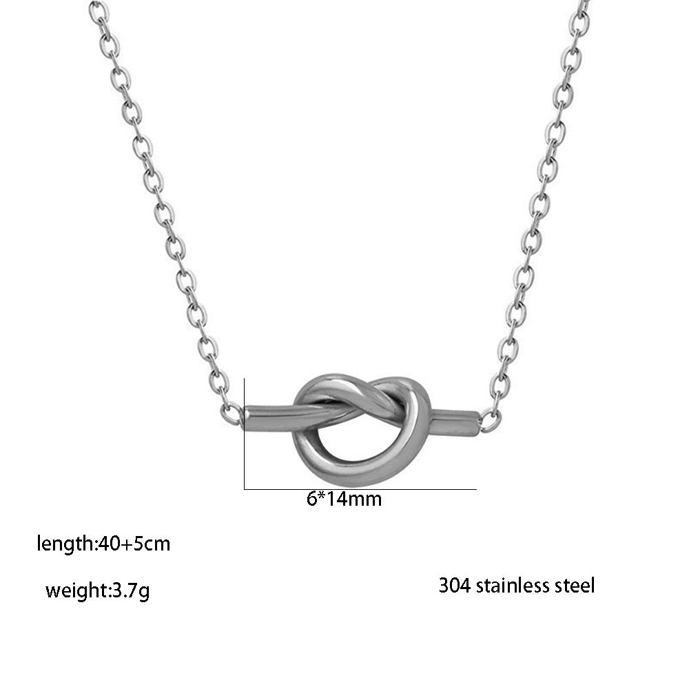 Stainless Steel Knotted Pearl Simple Fashion Unique Design Jewelry Set