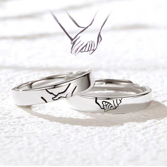 Women's & Men's Hold Your Hand Grow Old With You Couple Rings