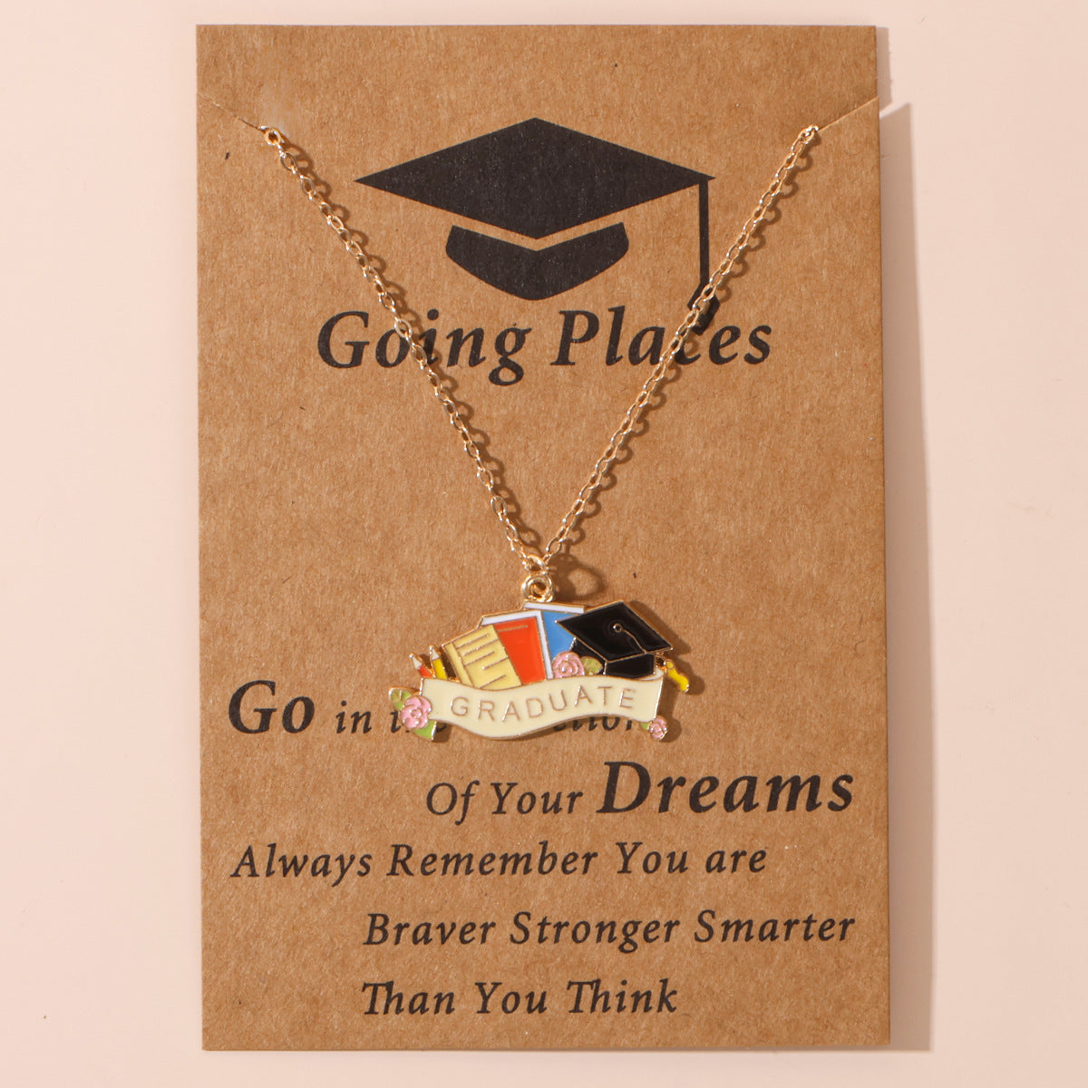 Graduation Stainless Steel Doctorial Hat Memorial Necklaces