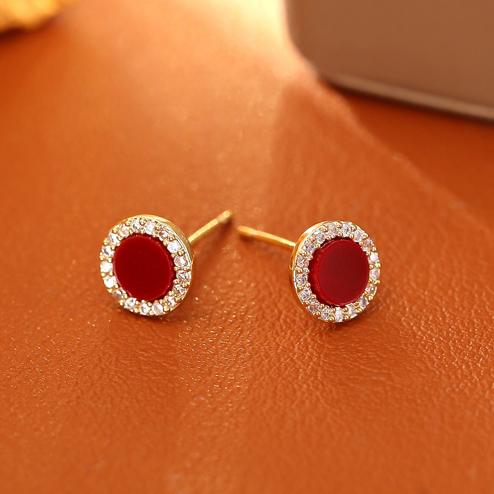 Sier Needle Micro Simple Fashion High Sense Female Stud Earrings