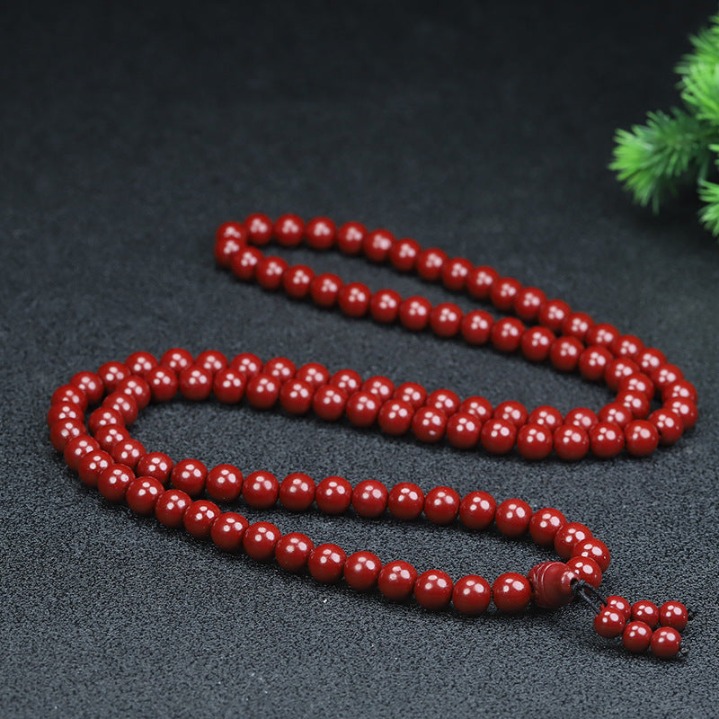 Chain Natural Cinnabar Beads Purple Gold Bracelet