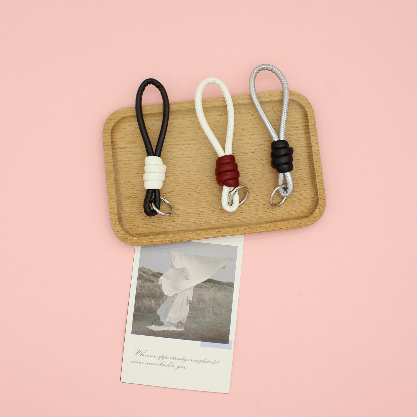 Charming Premium Leather Braided Wrist Strap Hanging Ornaments