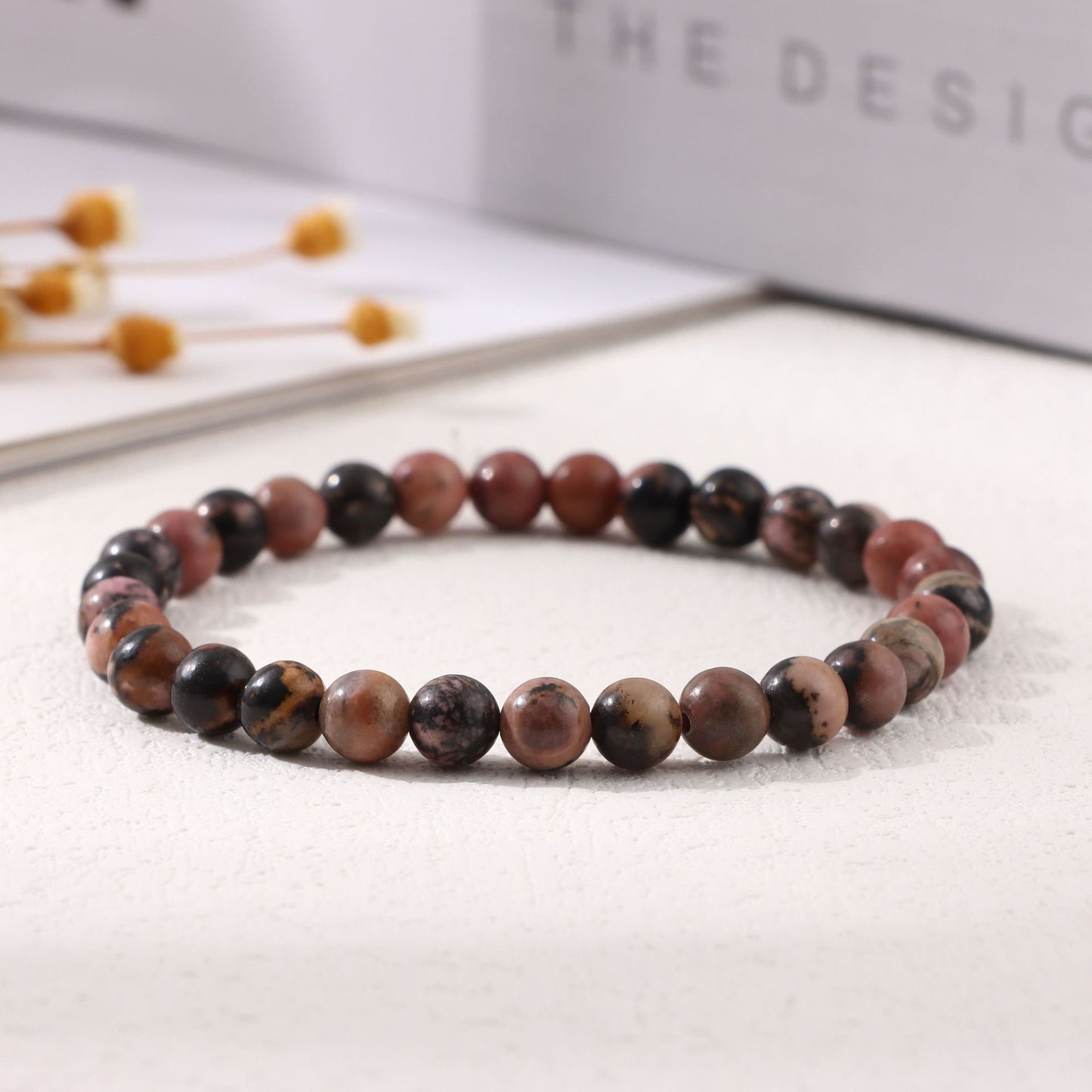 Women's & Men's Round Beads Couple Fashion Elastic String Beaded Bracelets