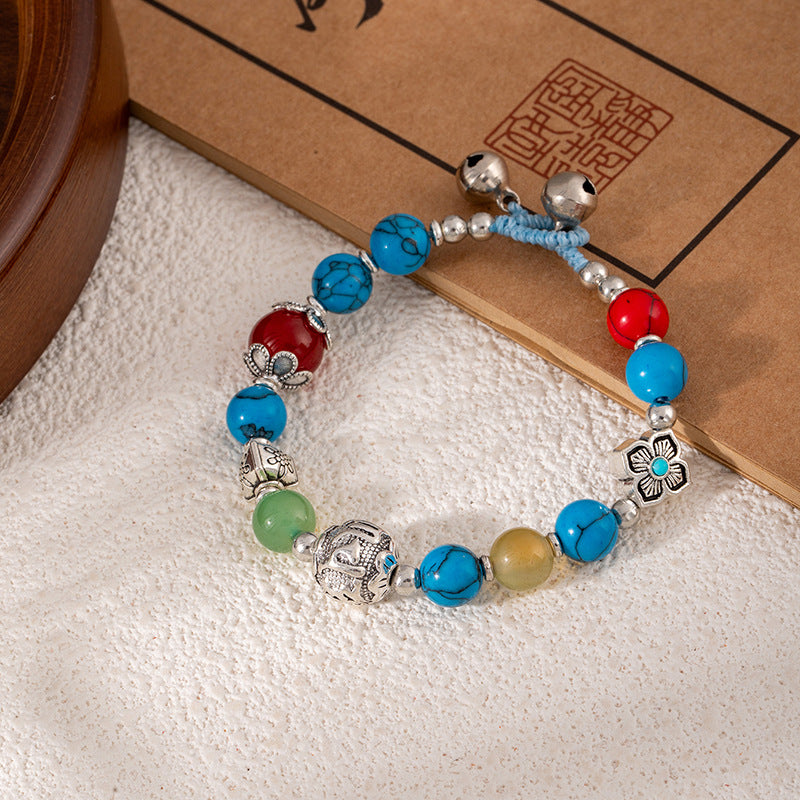 Colorful Turquoise Retro Artistic Personality Nepal Creative Crafts Braid Bracelet