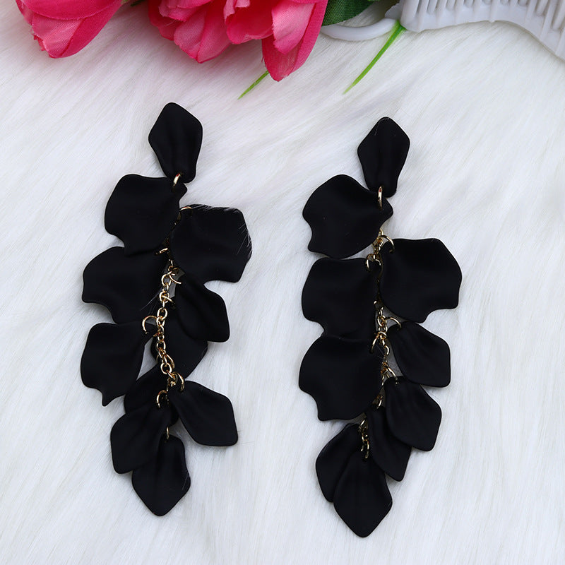 Women's Fashion Personality Tassel Petals Candy Color Design Earrings