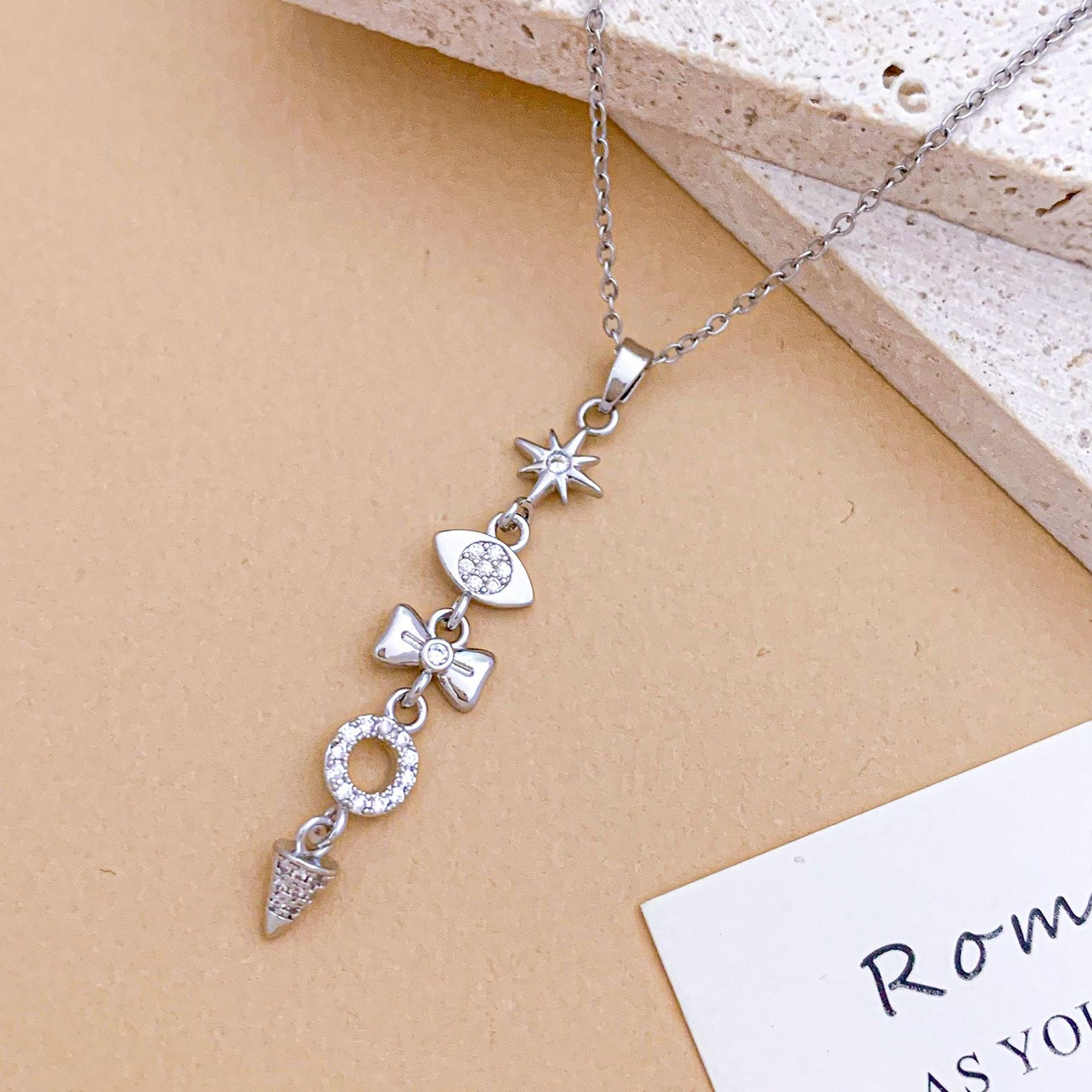 Combination Design Titanium Steel Niche Temperament Korean Style Clavicle Necklaces