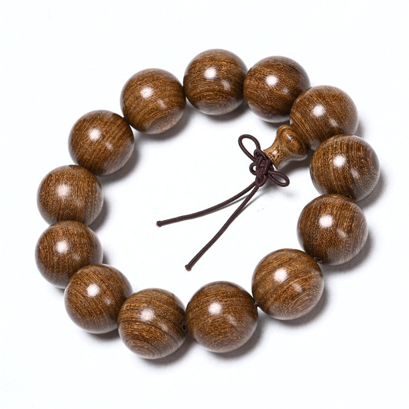 Women's & Men's Golden Sandalwood Submerged Buddha Beads Stall Bracelets