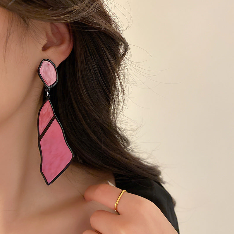 Women's Acrylic Drop Oil Irregular Elegant High-grade Long Earrings