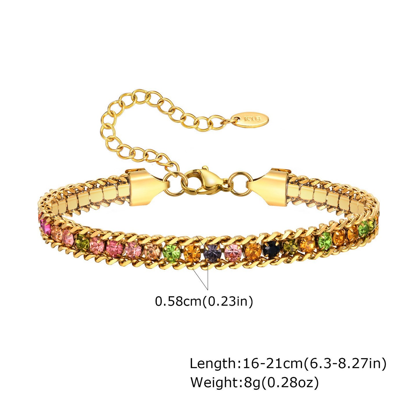 Stainless Steel Chain Zircon Female Gold Bracelets