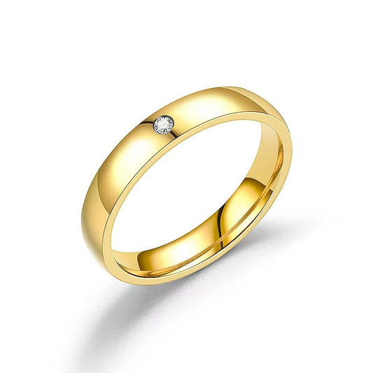 Style Niche Titanium Steel Inlaid With Diamond Ring
