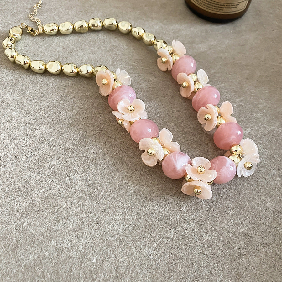 Shadow Flower Beaded Female Summer Dopamine Sweet Jewelry Set