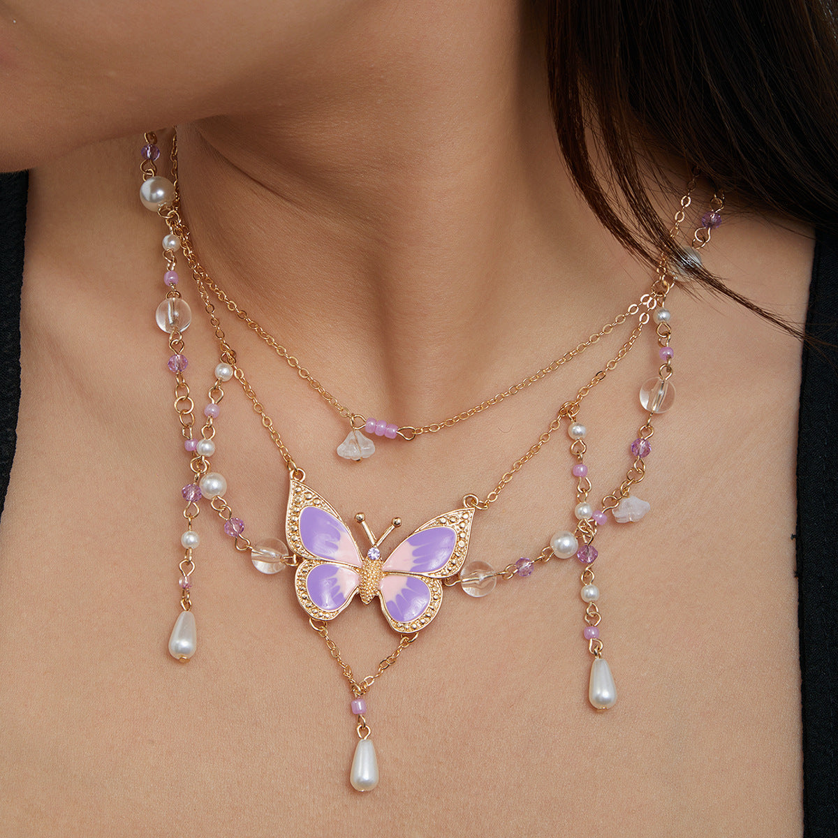 Beaded Niche Design Sweet Cool Butterfly Necklace