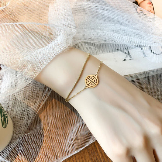 Women's Hot Lucky Double Happiness Blessing Card Bracelets