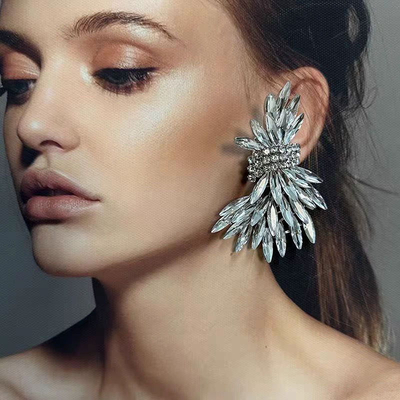 Full Diamond Wheat Wings Exquisite Elegant Graceful Fashion Rings