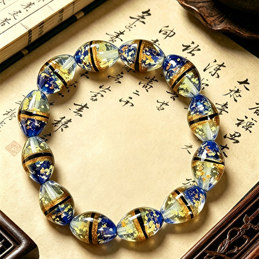 Women's & Men's Luminous Two-color Waist Drum Colored Glaze Crafts Beaded Bracelet